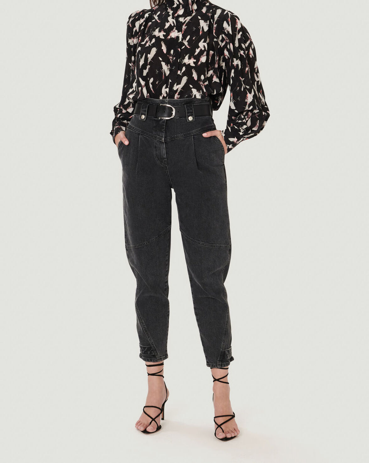 AVILA PRINTED MOCK NECK BLOUSE TOP image number null